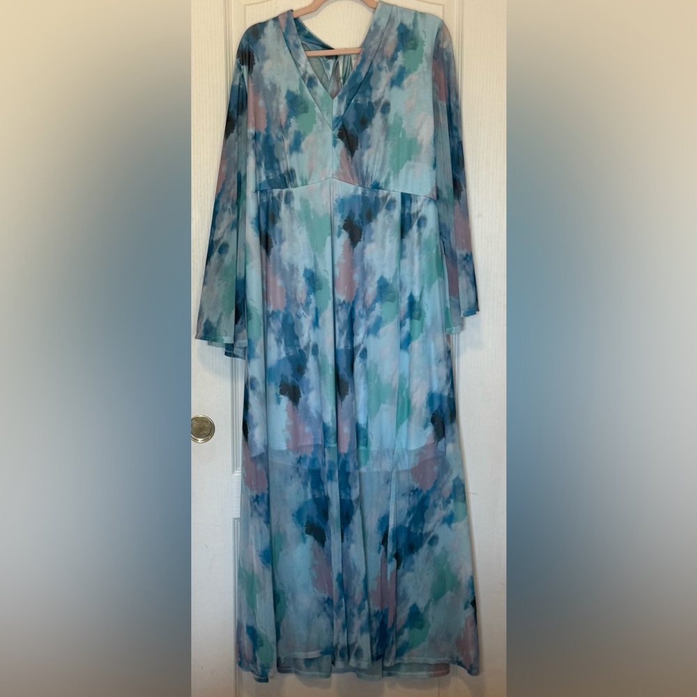 Curations x Nicole Hickl Printed Chiffon Maxi Dress